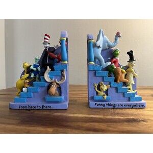 Hallmark Dr. Seuss THE ENDS Bookends Cat in the Hat Grinch Horton Boxed Vintage